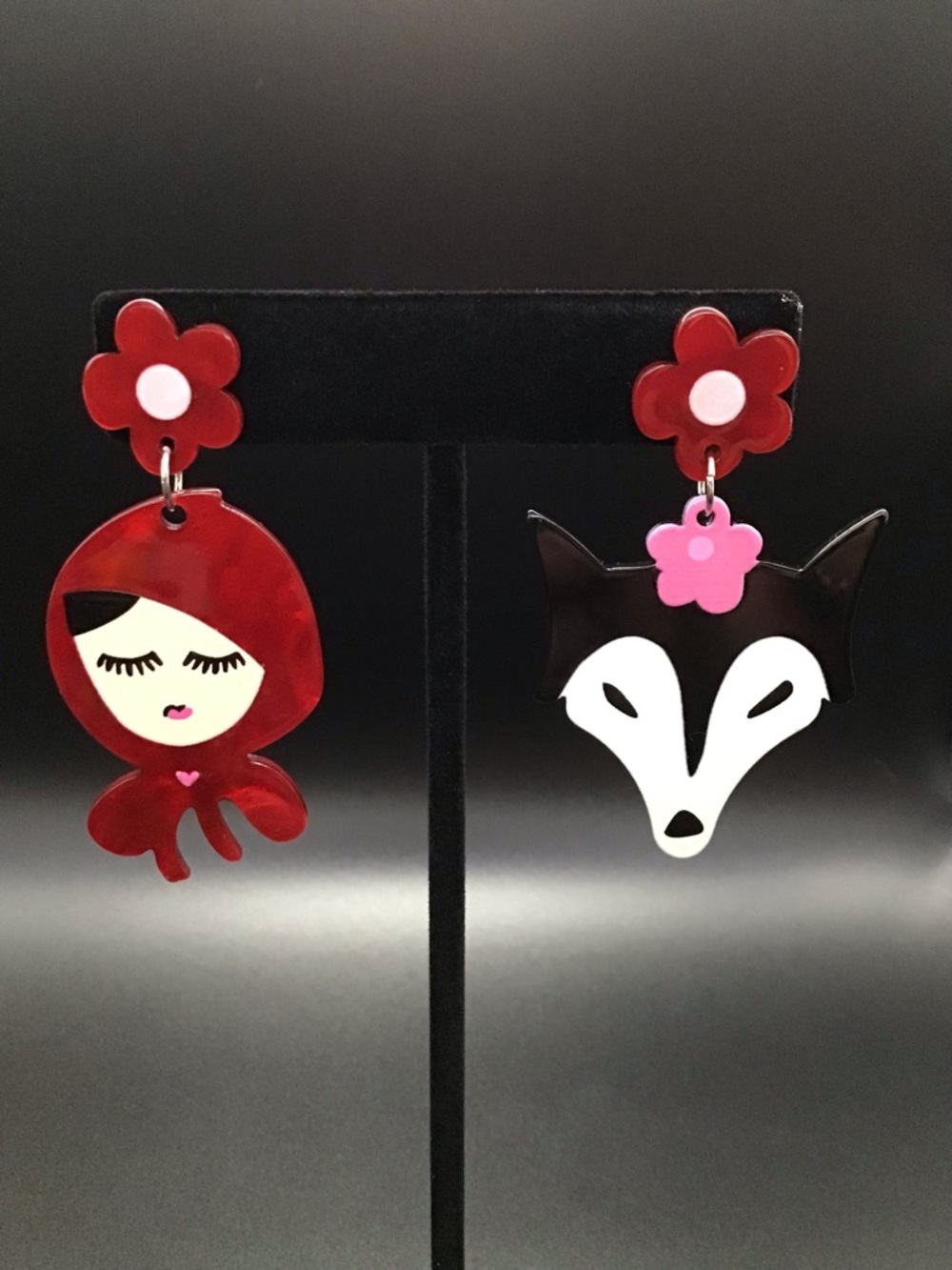 Little Red and Wolf Earrings